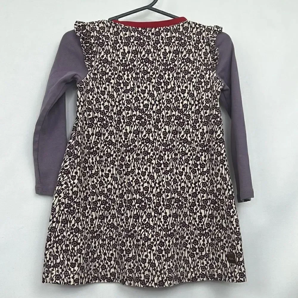 Tea purple and cream knit dress long sleeve E UC size 3